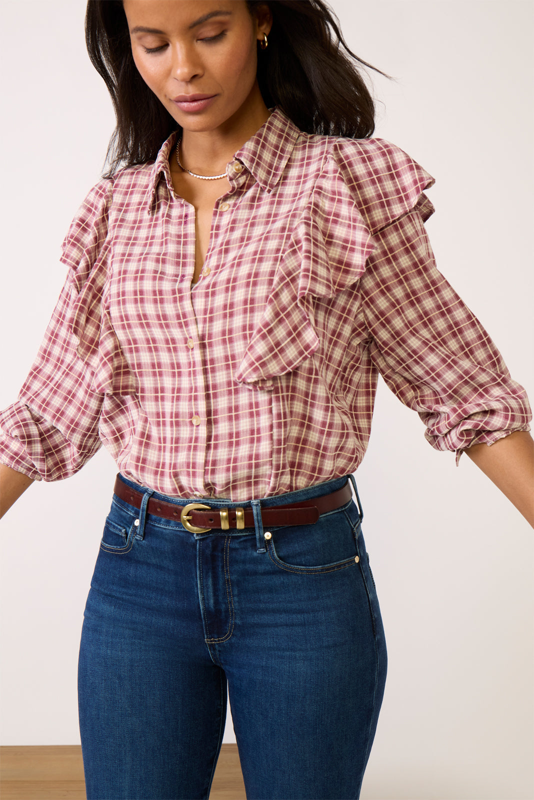 Dru Ruffle Front Shirt