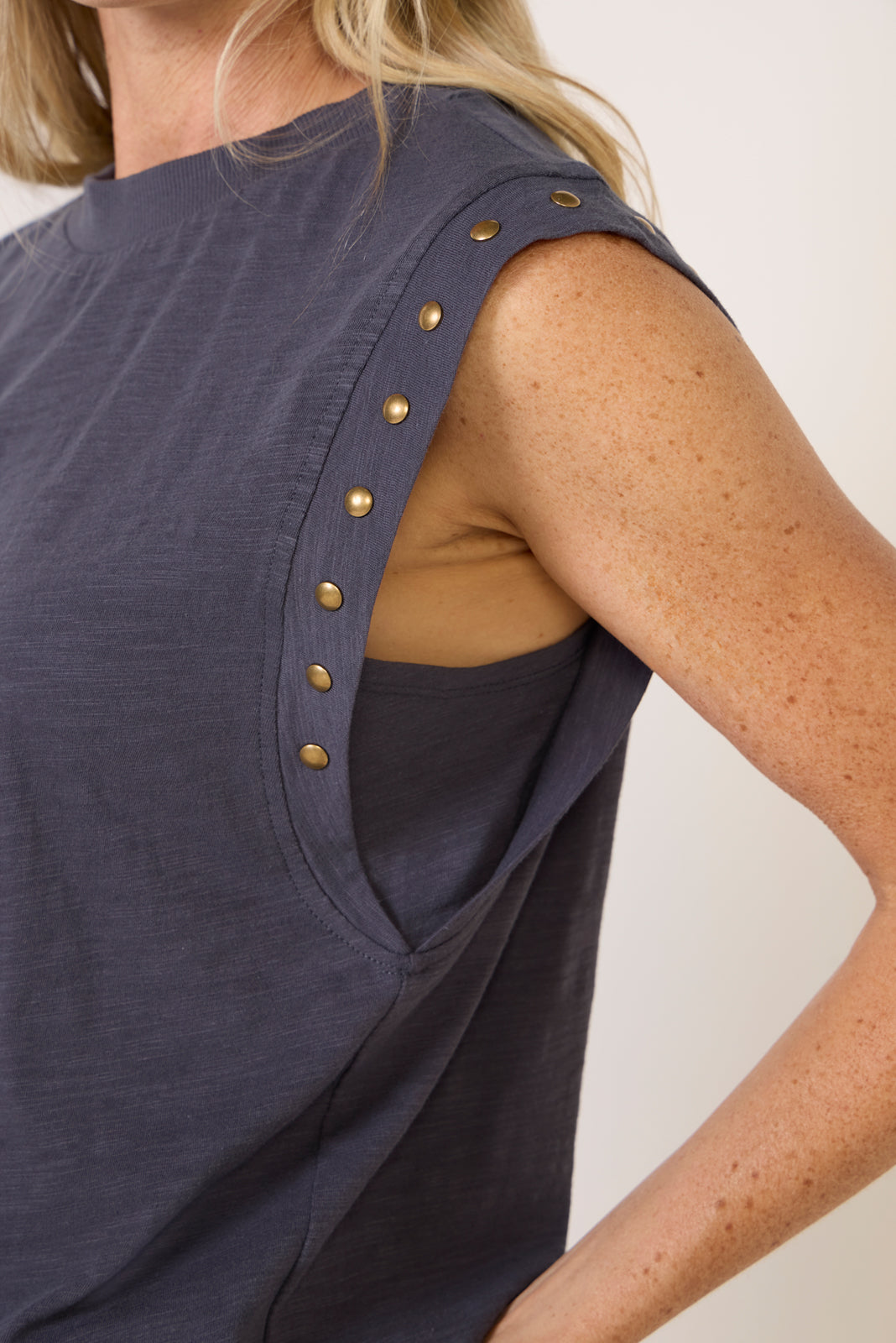 Brinley Studded Sleeve Tee