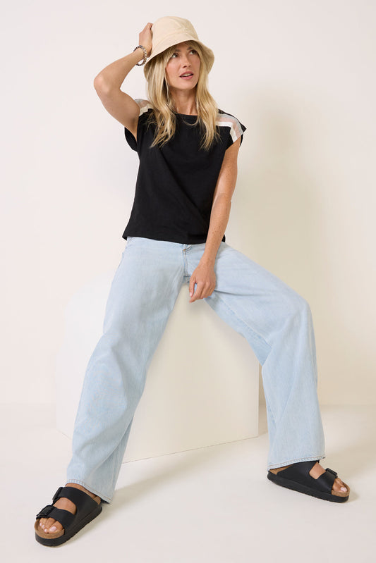 Rue Stripe Shoulder Tee