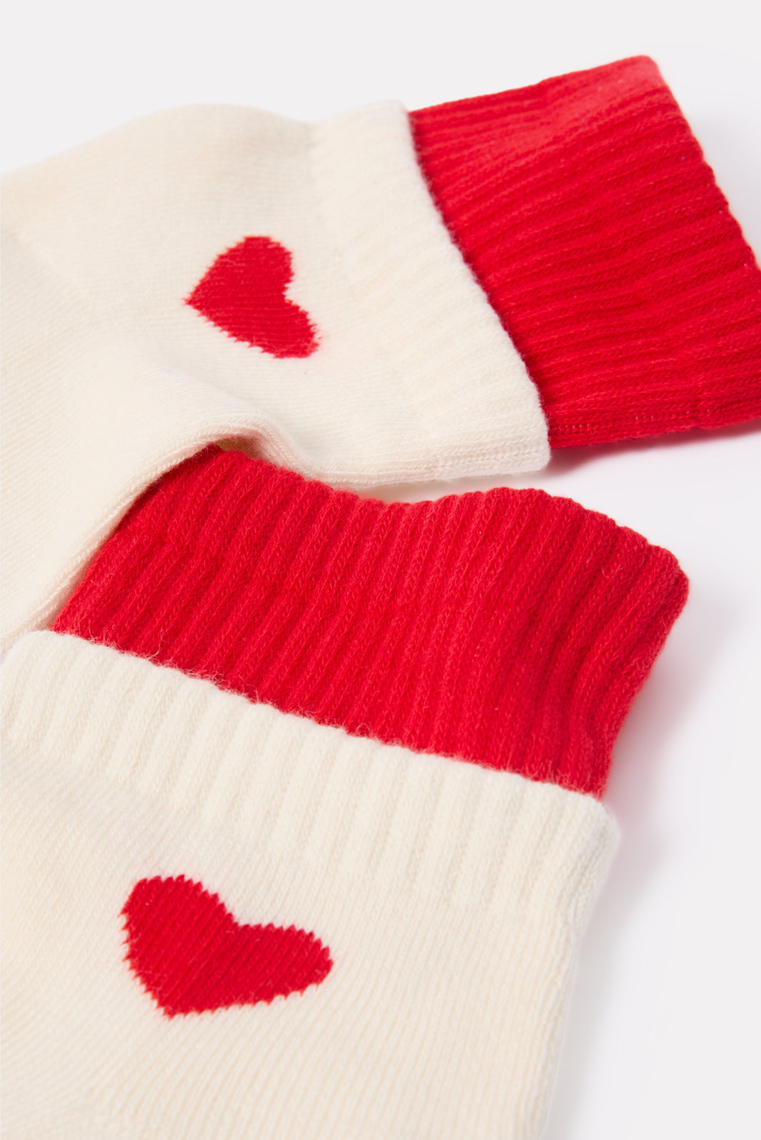Heart Double Cuff Quarter Sock
