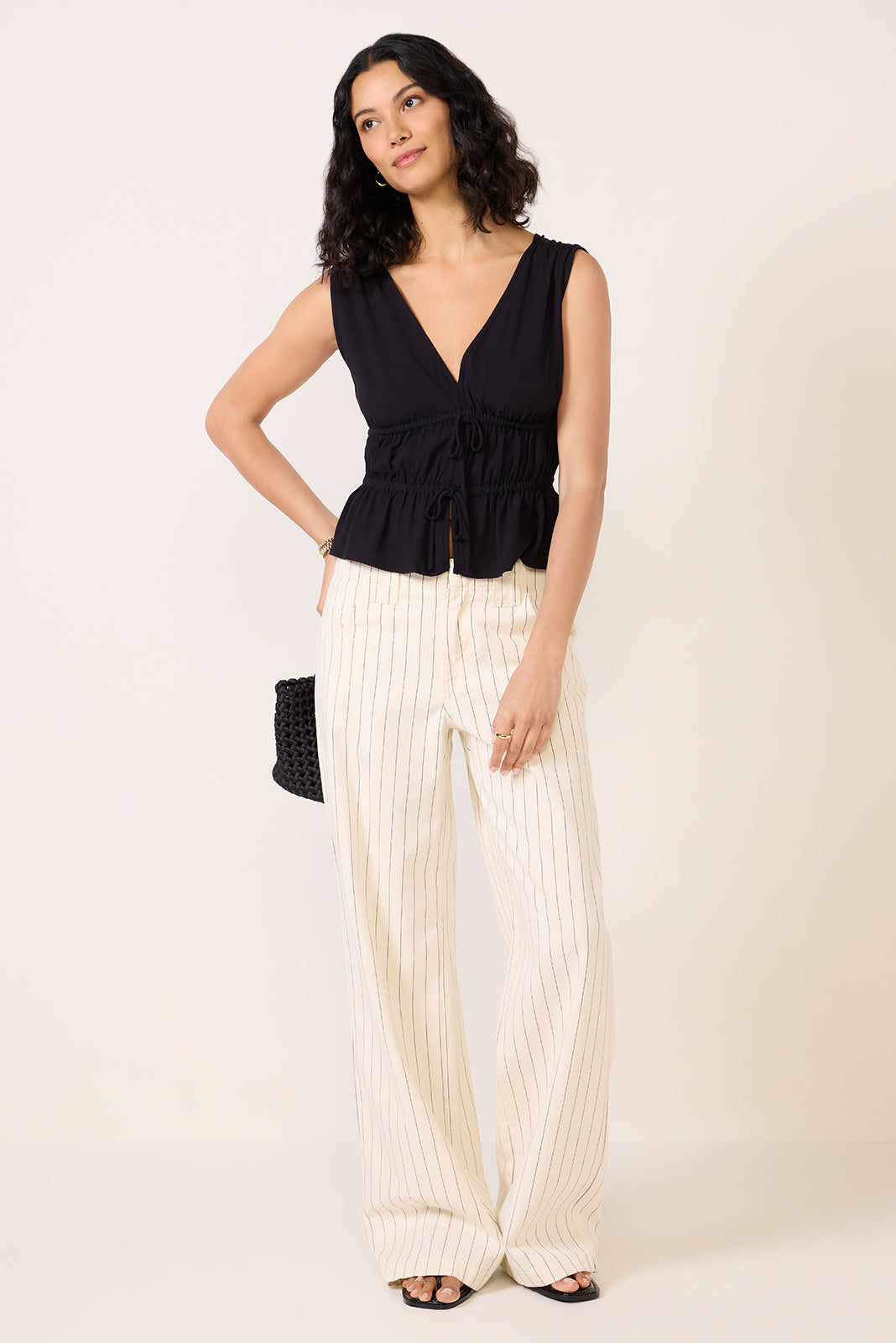 Lydia Tie Front Linen Tank