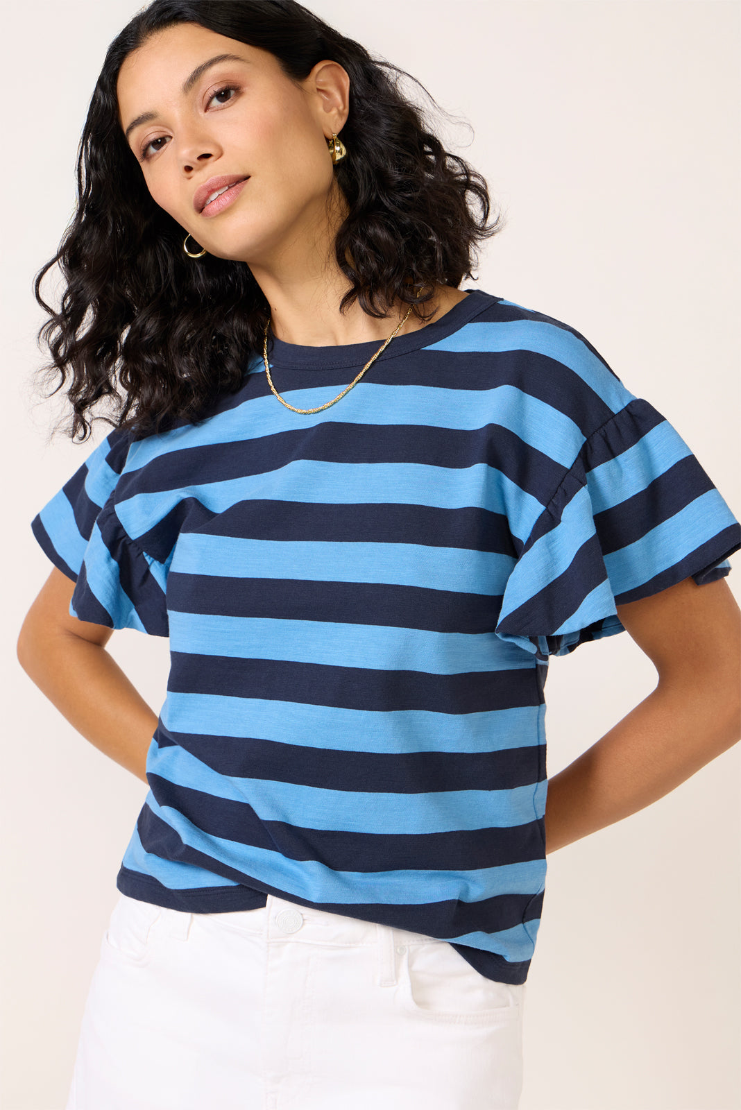 Camille Ruffle Sleeve Top