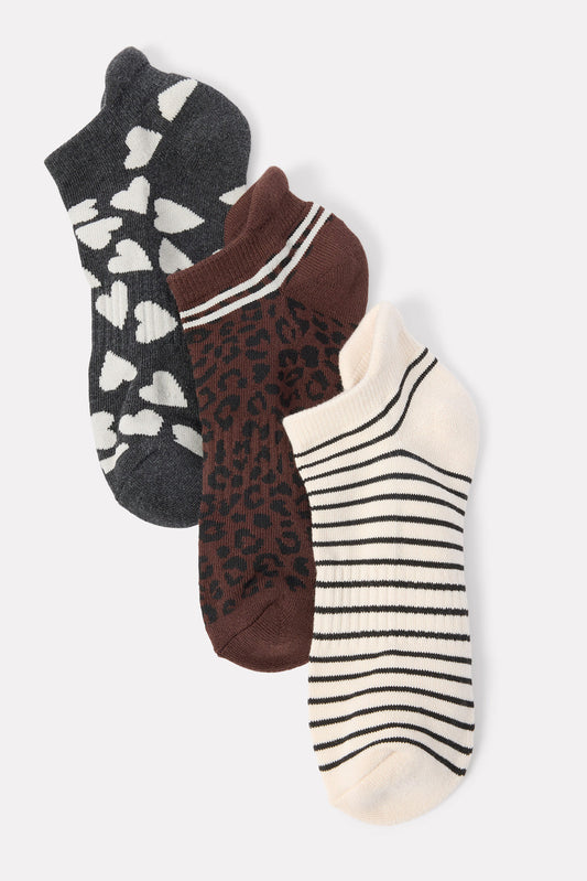 Leopard and Heart Ankle Sock Pack