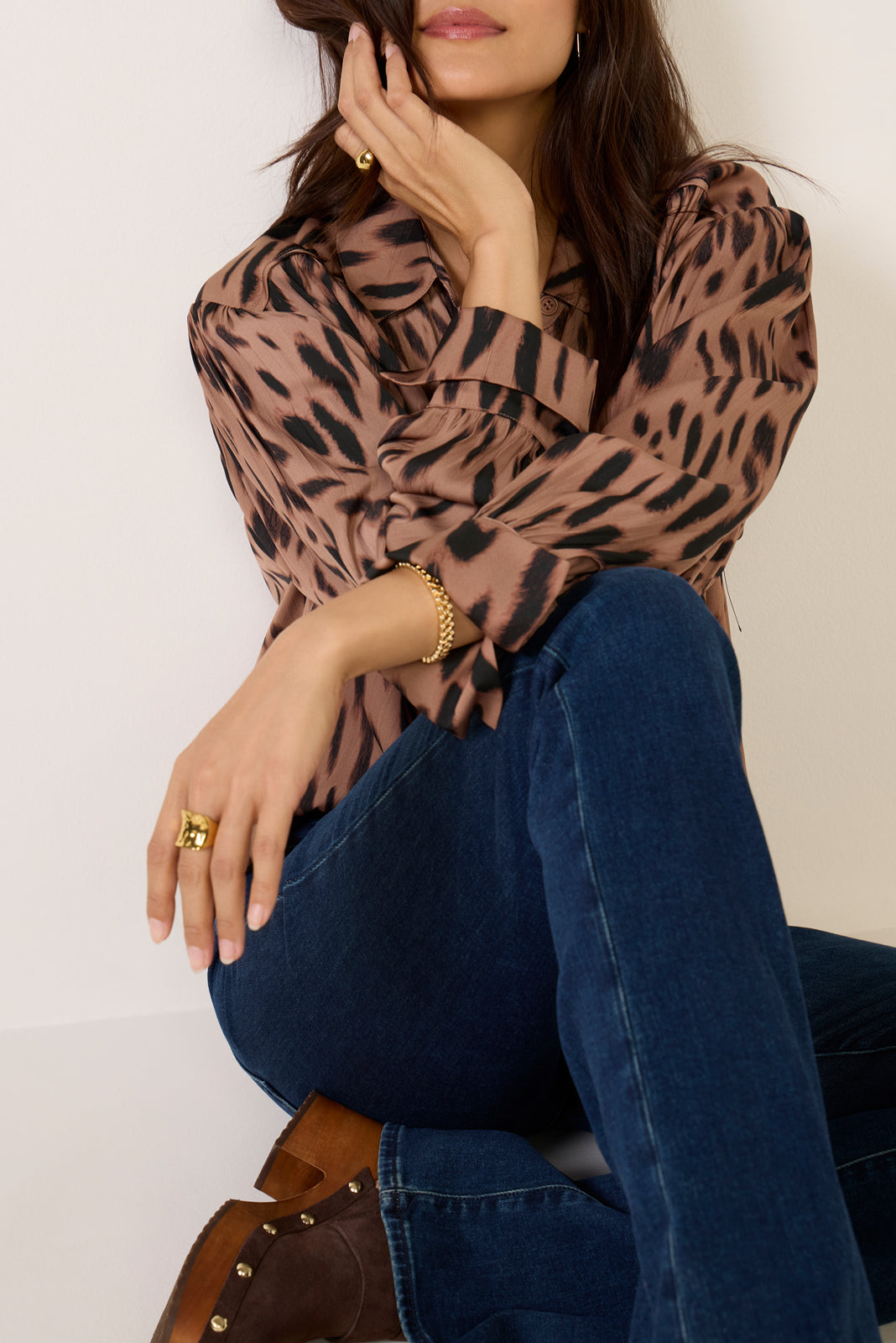 Rebel Button Front Top