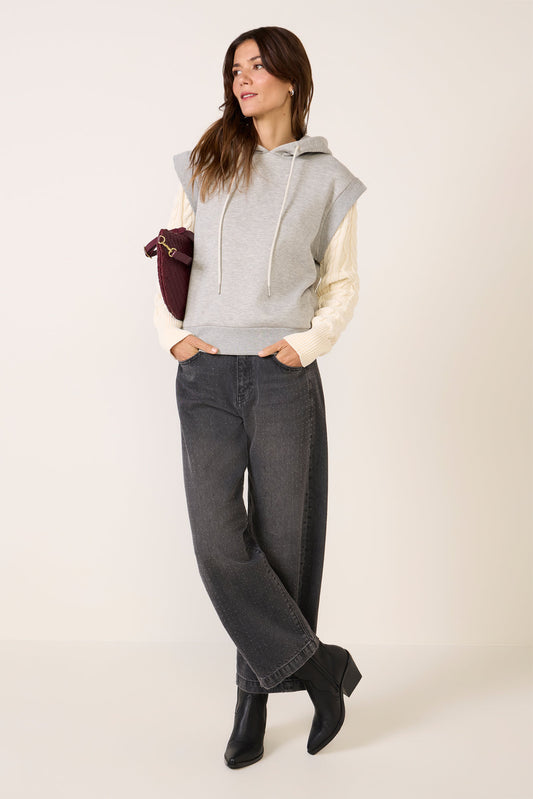 Iris Mixed Media Hoodie