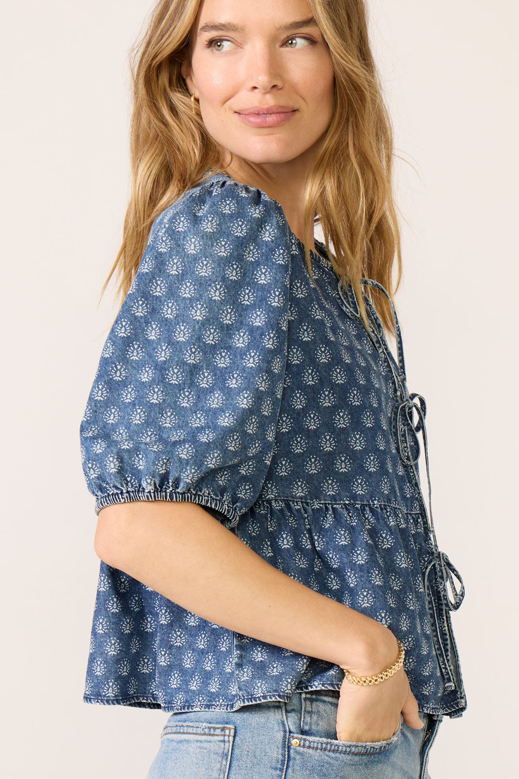 Lucille Tie Front Blouse