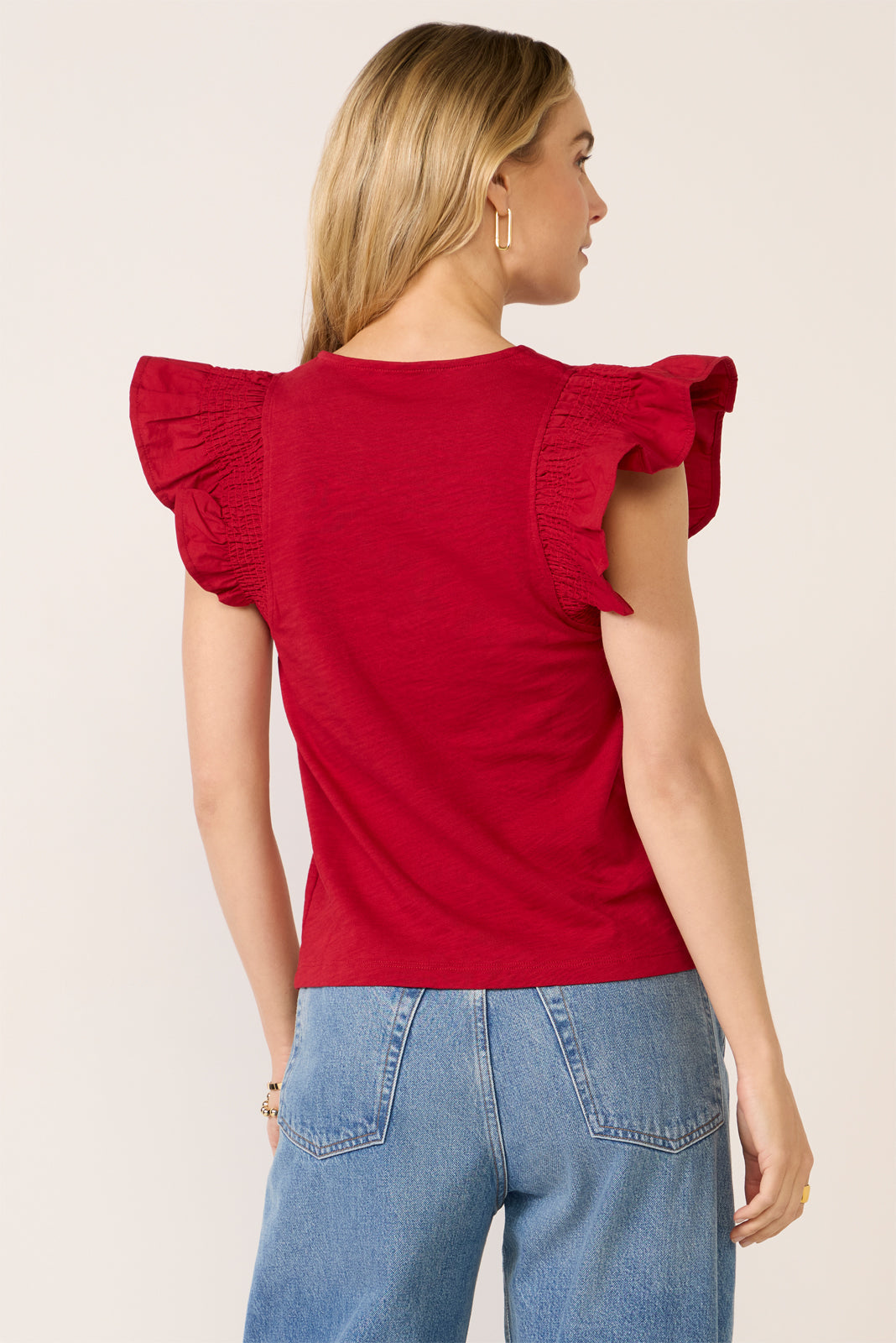 Christa Ruffle Sleeve Top