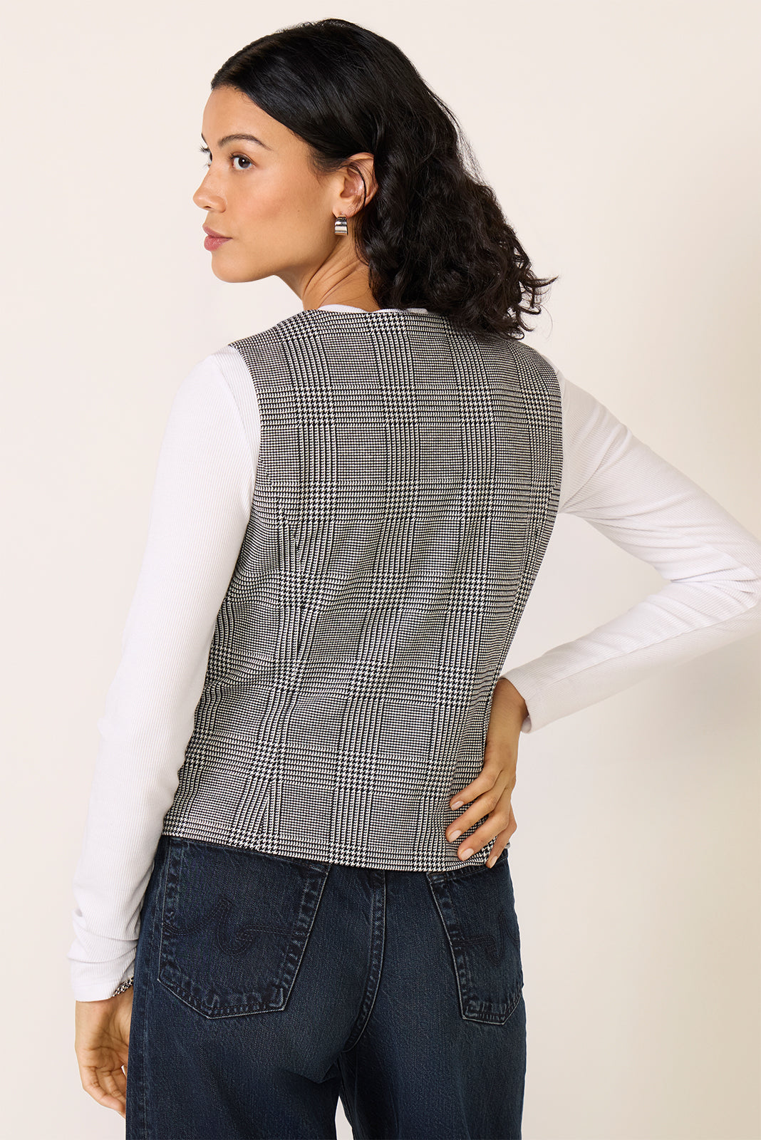 Caroline Plaid Ponte Vest