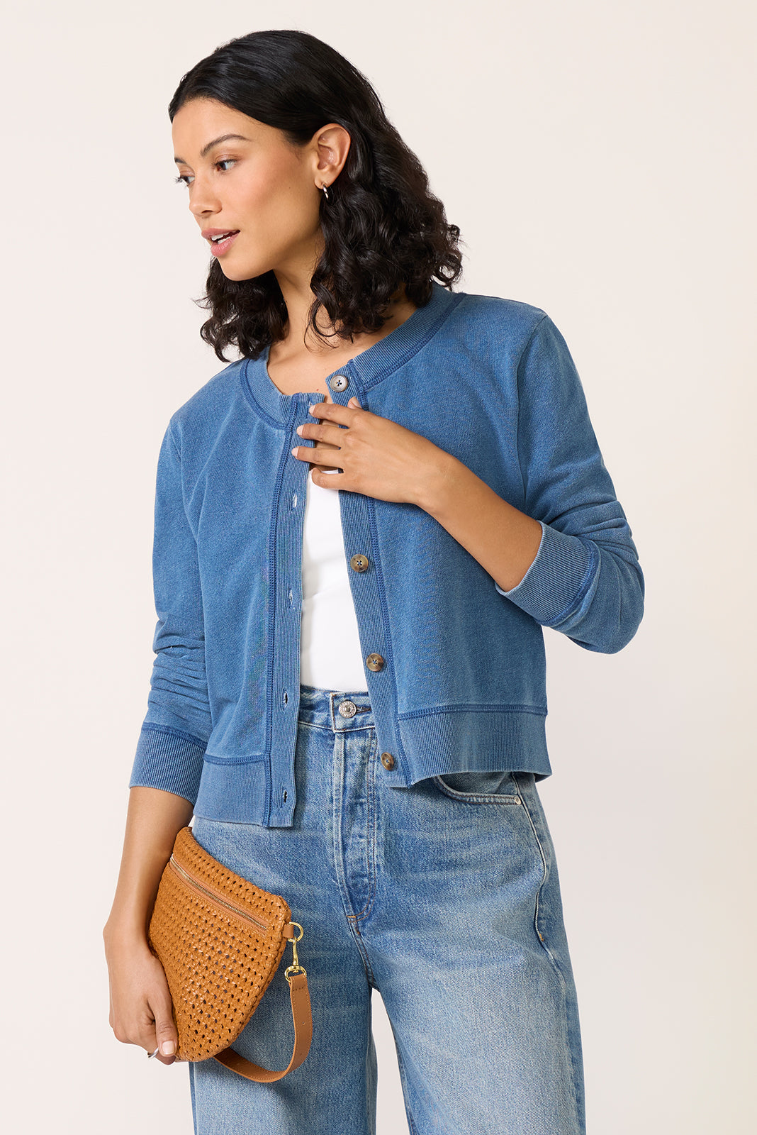 Daily Knit Denim Cardigan