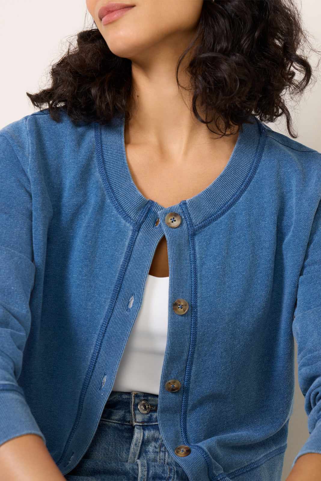 Daily Knit Denim Cardigan