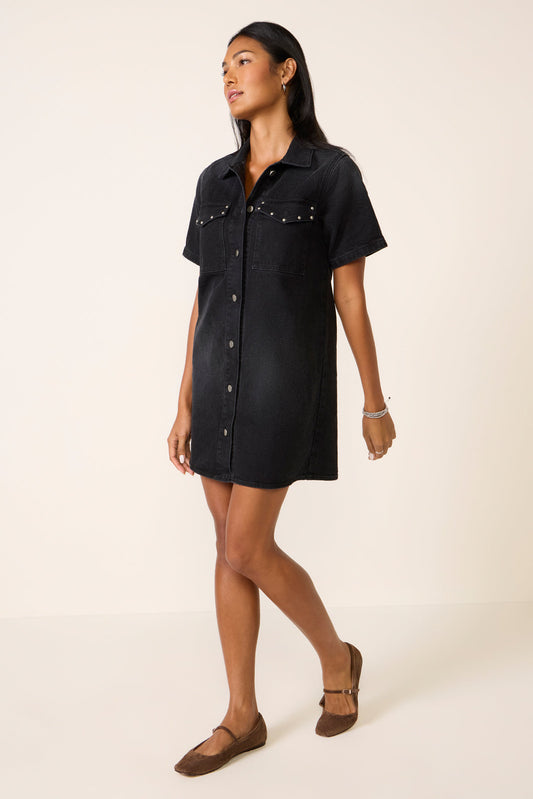 SS Studded Denim Dress