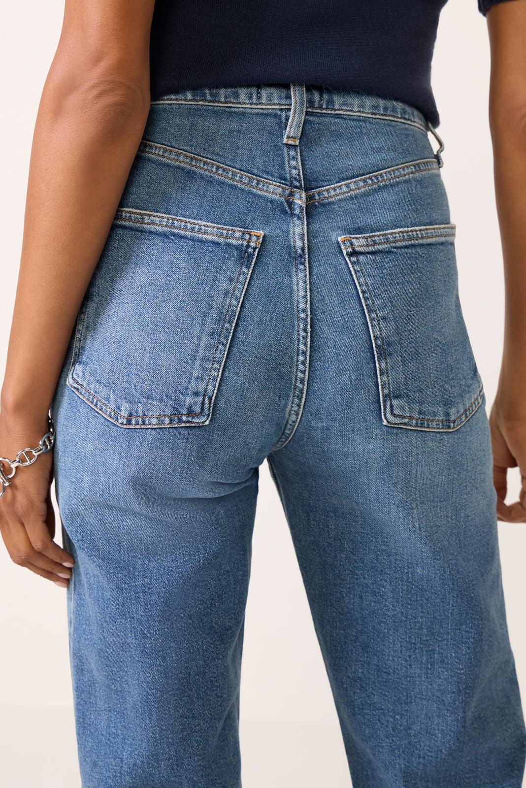 90s Pinch Waist Long Straight Jean