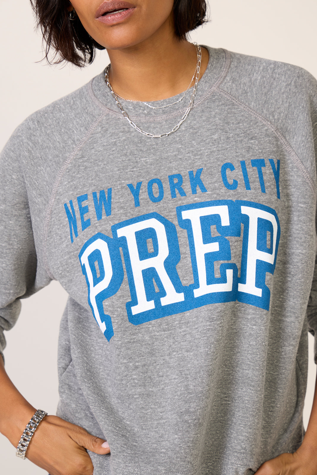 NYC Prep Raglan Crew Sweatshirt