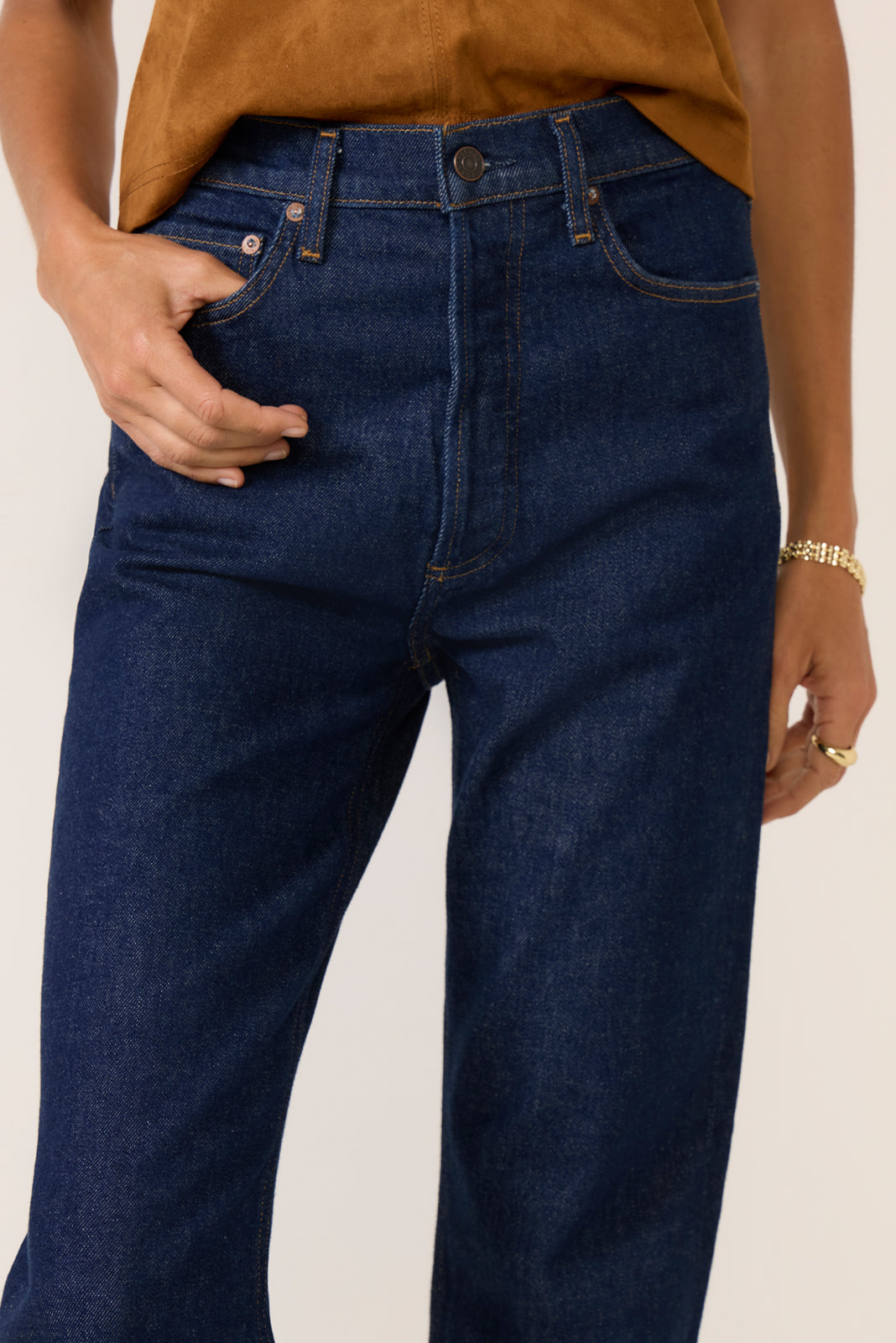 90s Pinch Waist Long Straight Jean