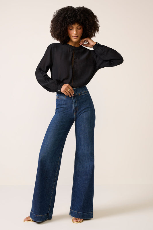 Ladder Lace Trim Blouse