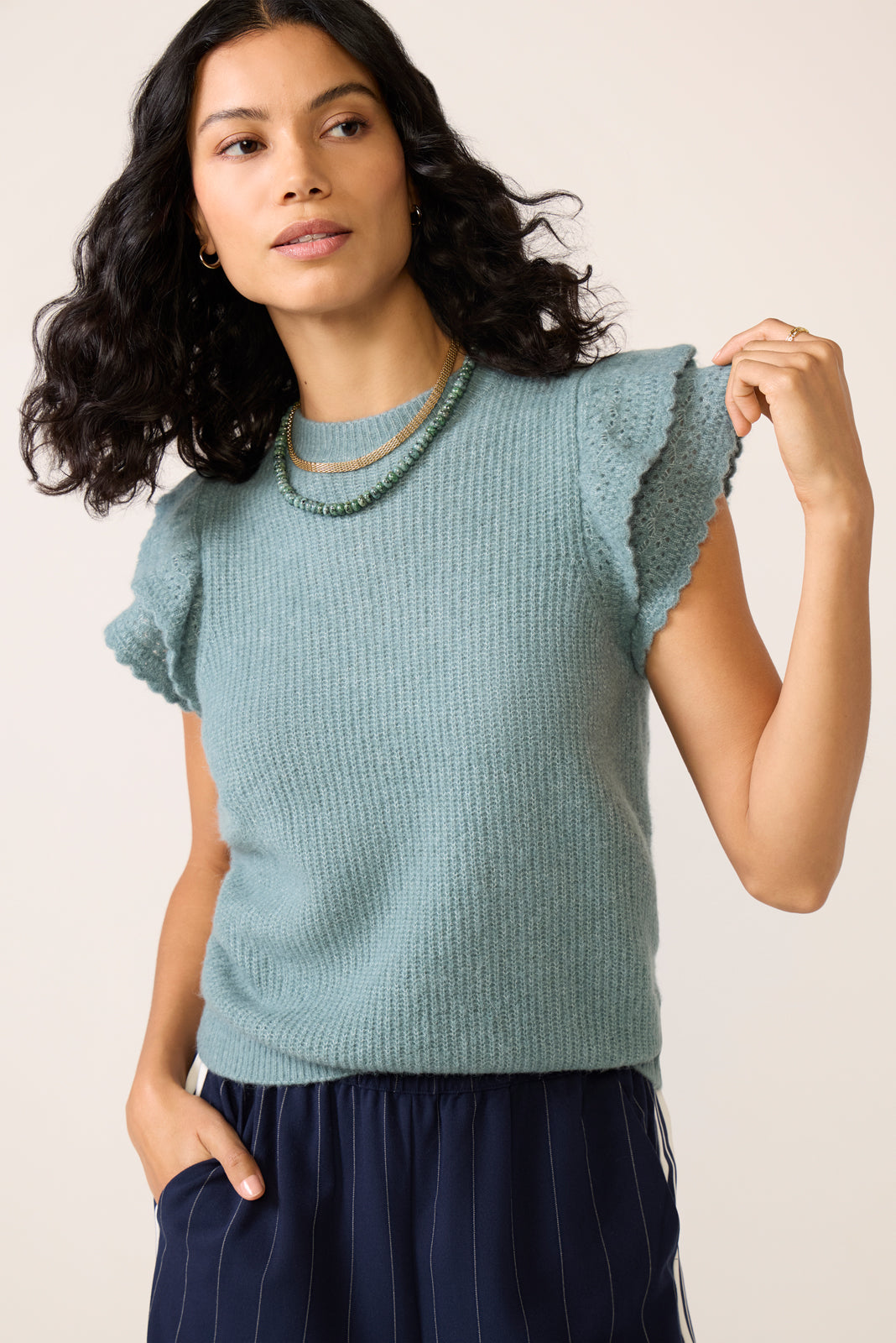 Stasia Flutter Sleeve Pullover