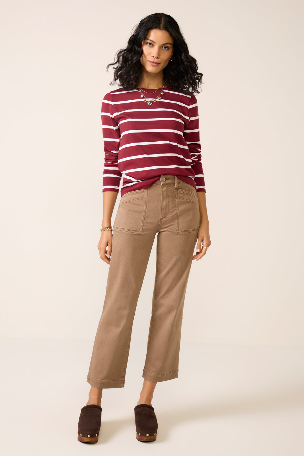 Ever Perfect Long Sleeve Stripe Tee