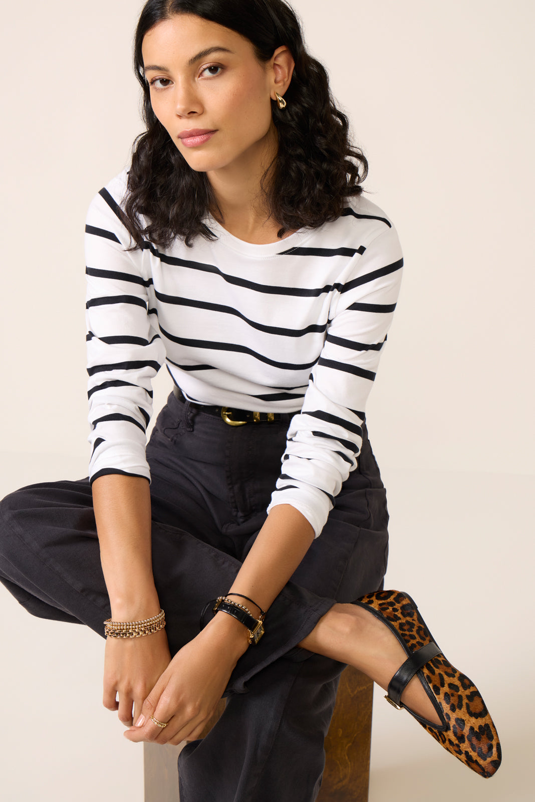 Ever Perfect Long Sleeve Stripe Tee