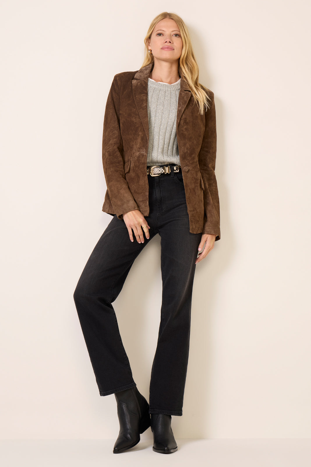 Black Coffee Suede Blazer