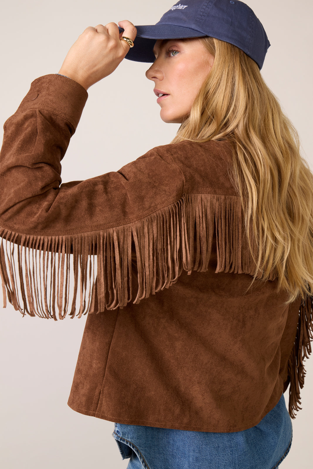 Dolly Faux Suede Fringe Shirt