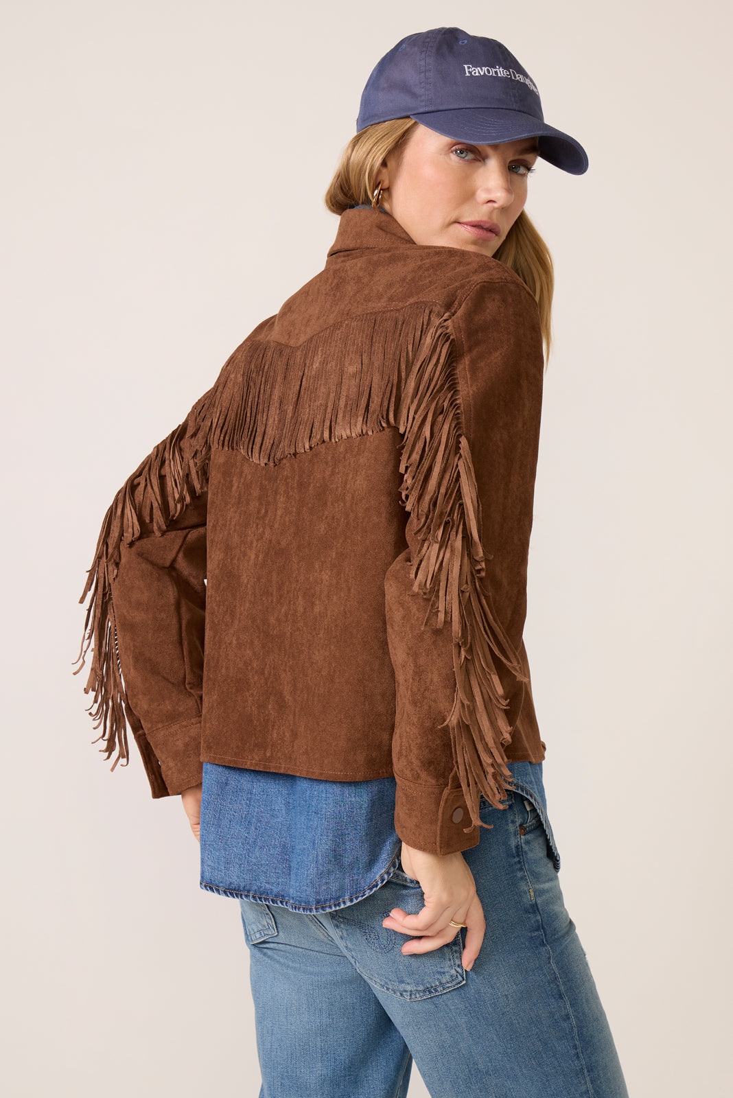 Dolly Faux Suede Fringe Shirt