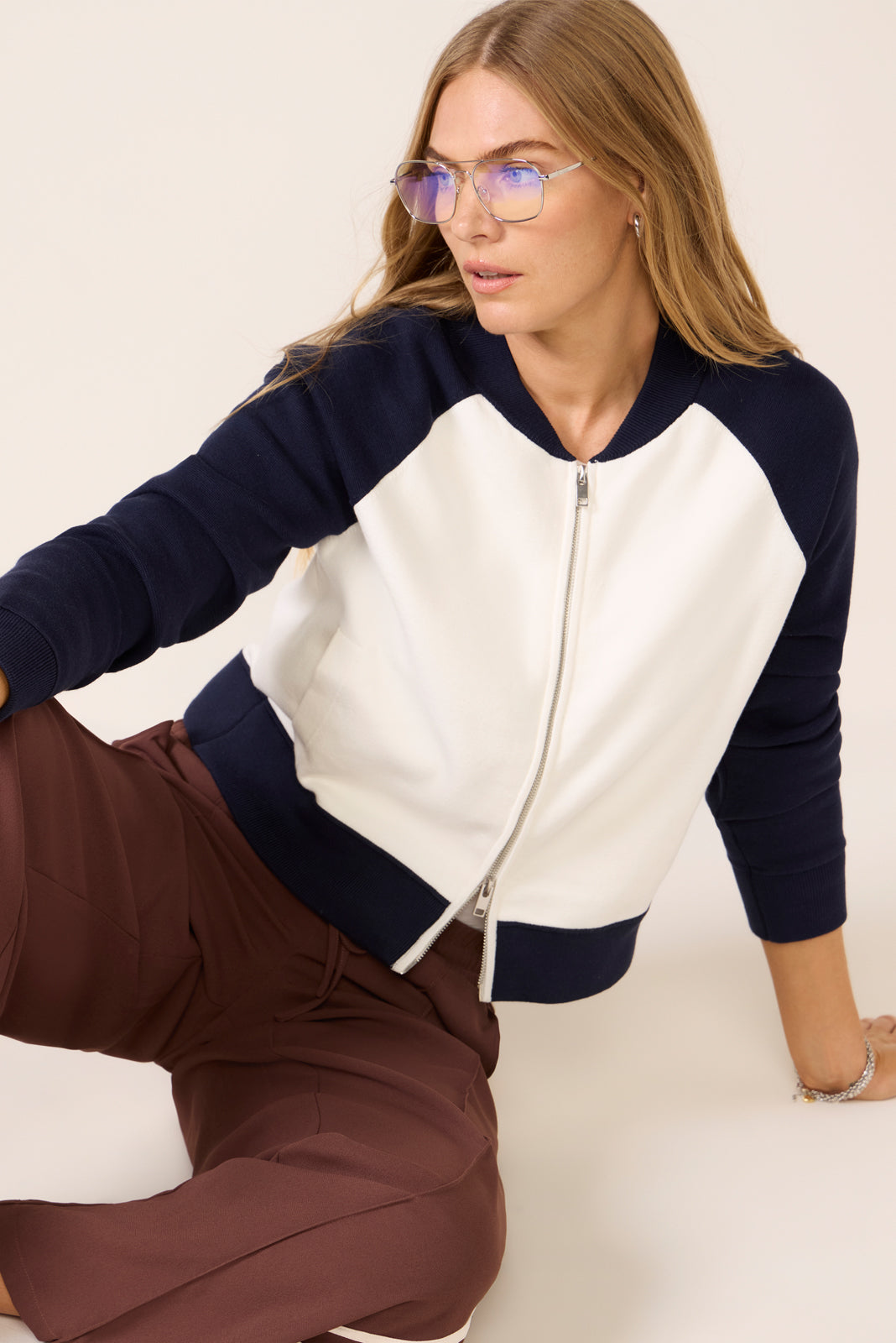 Melissa Colorblock Sweater Bomber