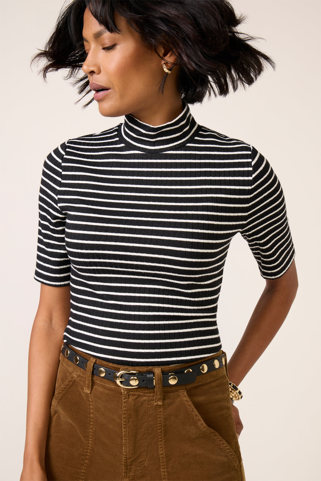 The Rib Knit Stripe Tee