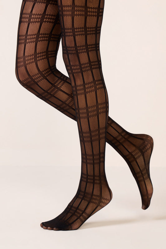 Plaid Net Tights
