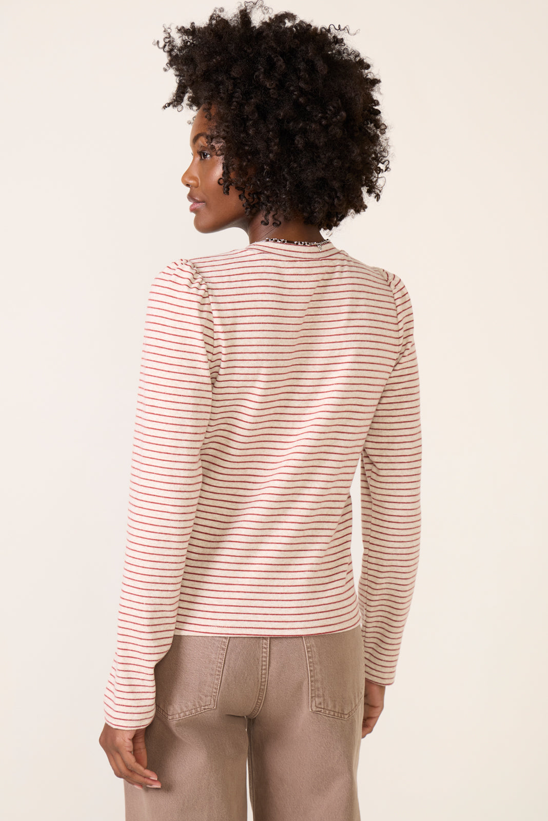 Jeanne Striped Puff Sleeve Top