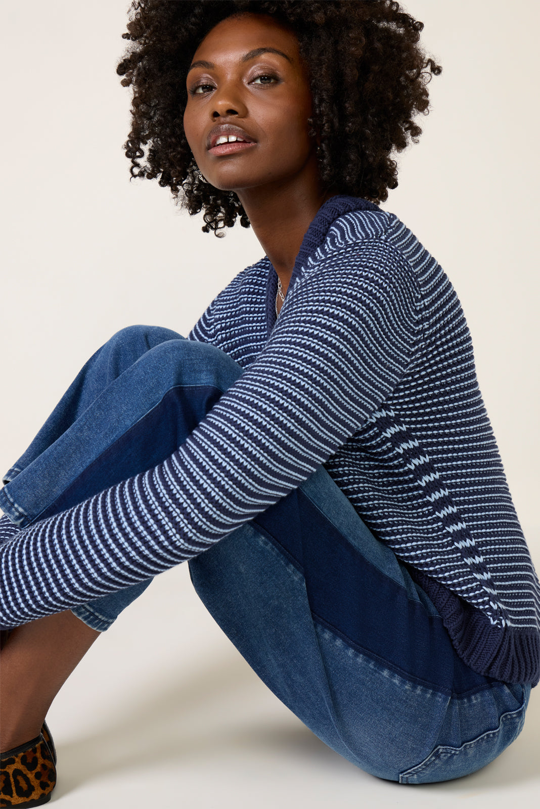Striped Tape Yarn Sweater