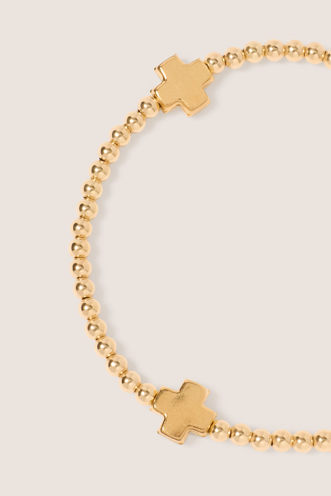 Signature Cross Gold Pattern 3mm Bead Bracelet