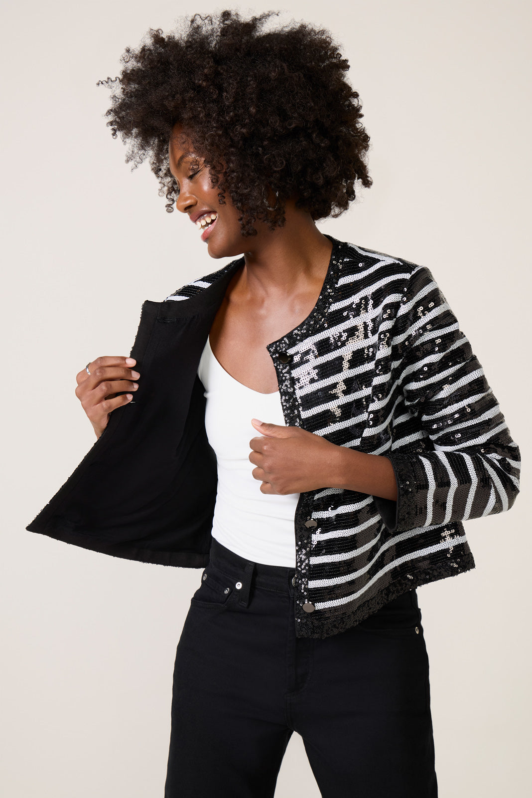 Alexandra Sequin Stripe Jacket