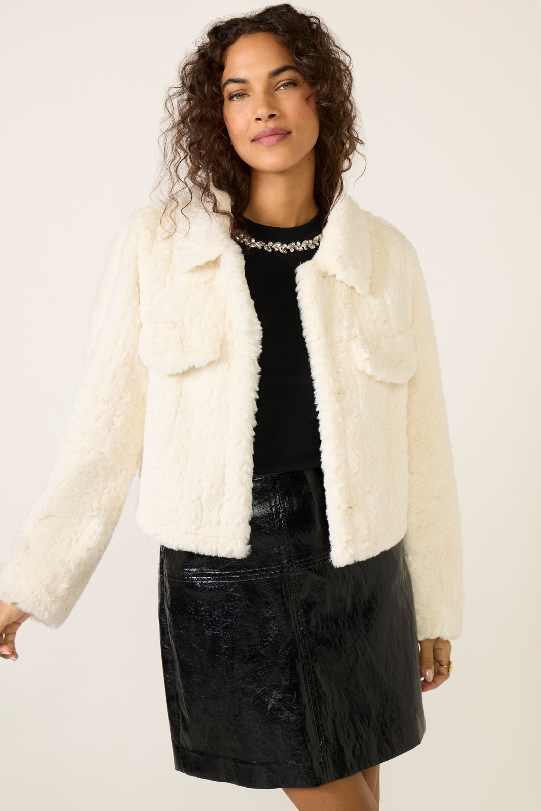 Serene Fur Trucker Jacket