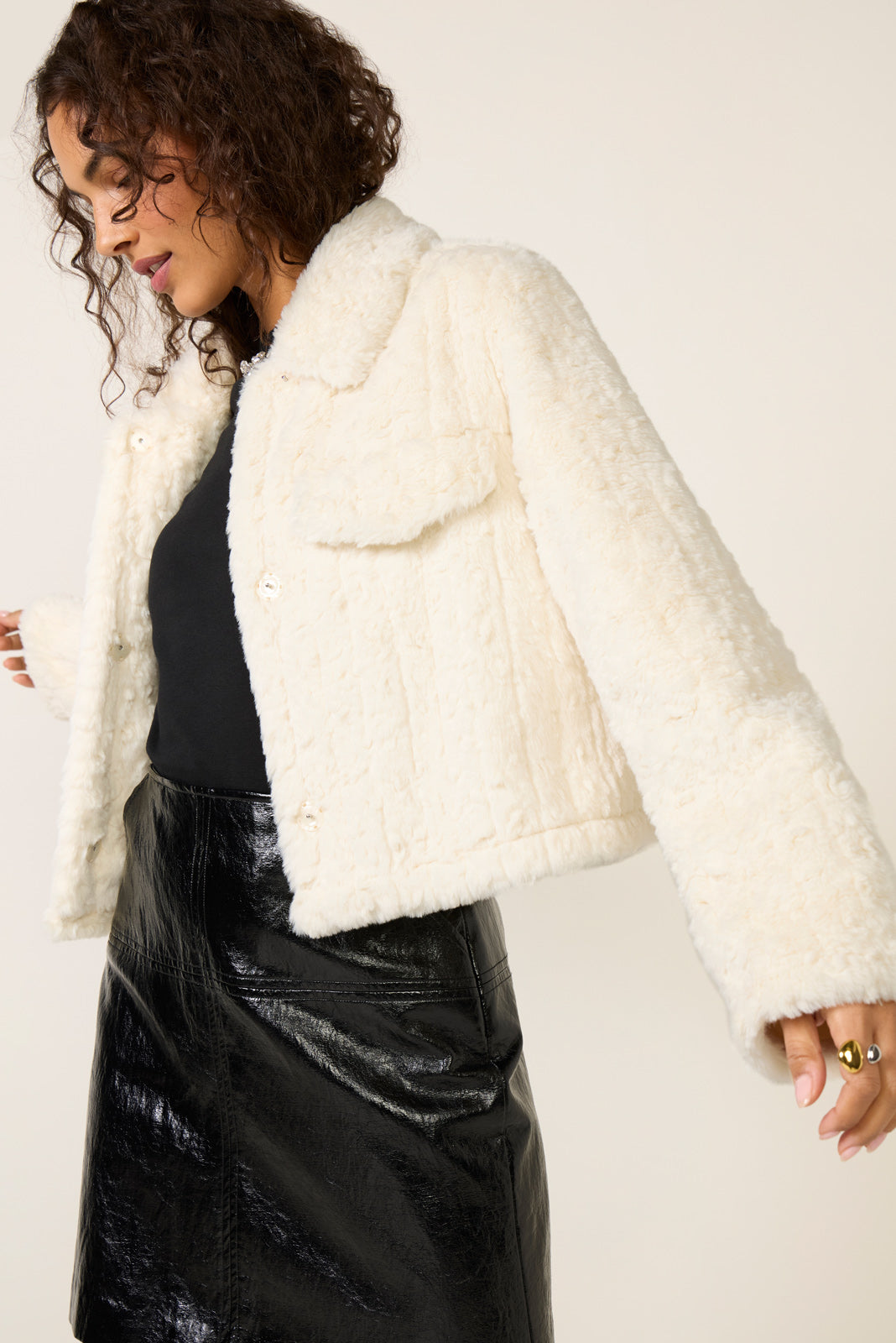 Serene Fur Trucker Jacket