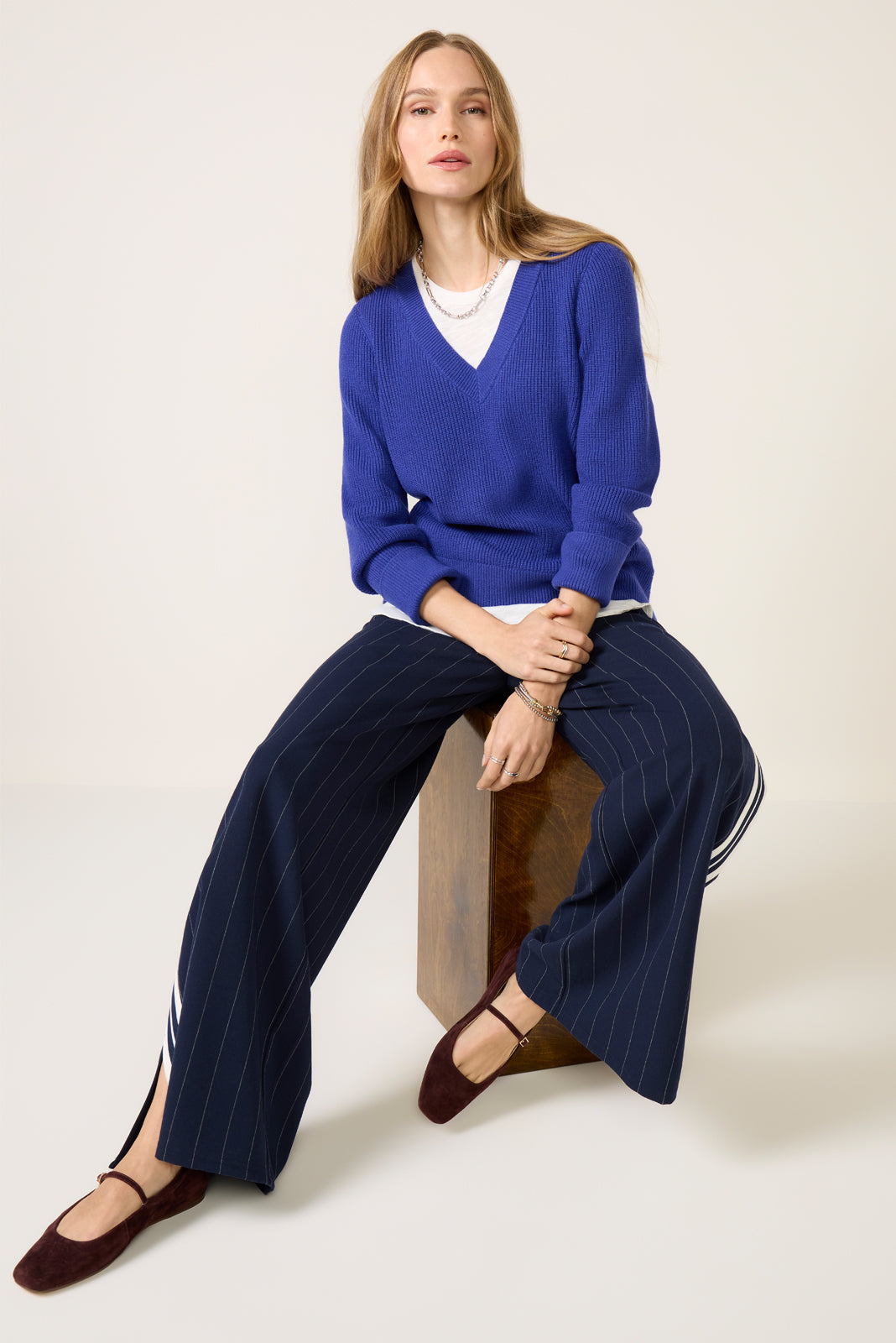 Vienna V-Neck Twofer Sweater