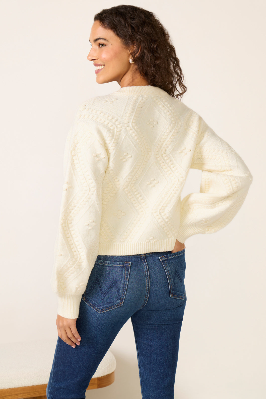 Kitty Bobble Crew Cardigan