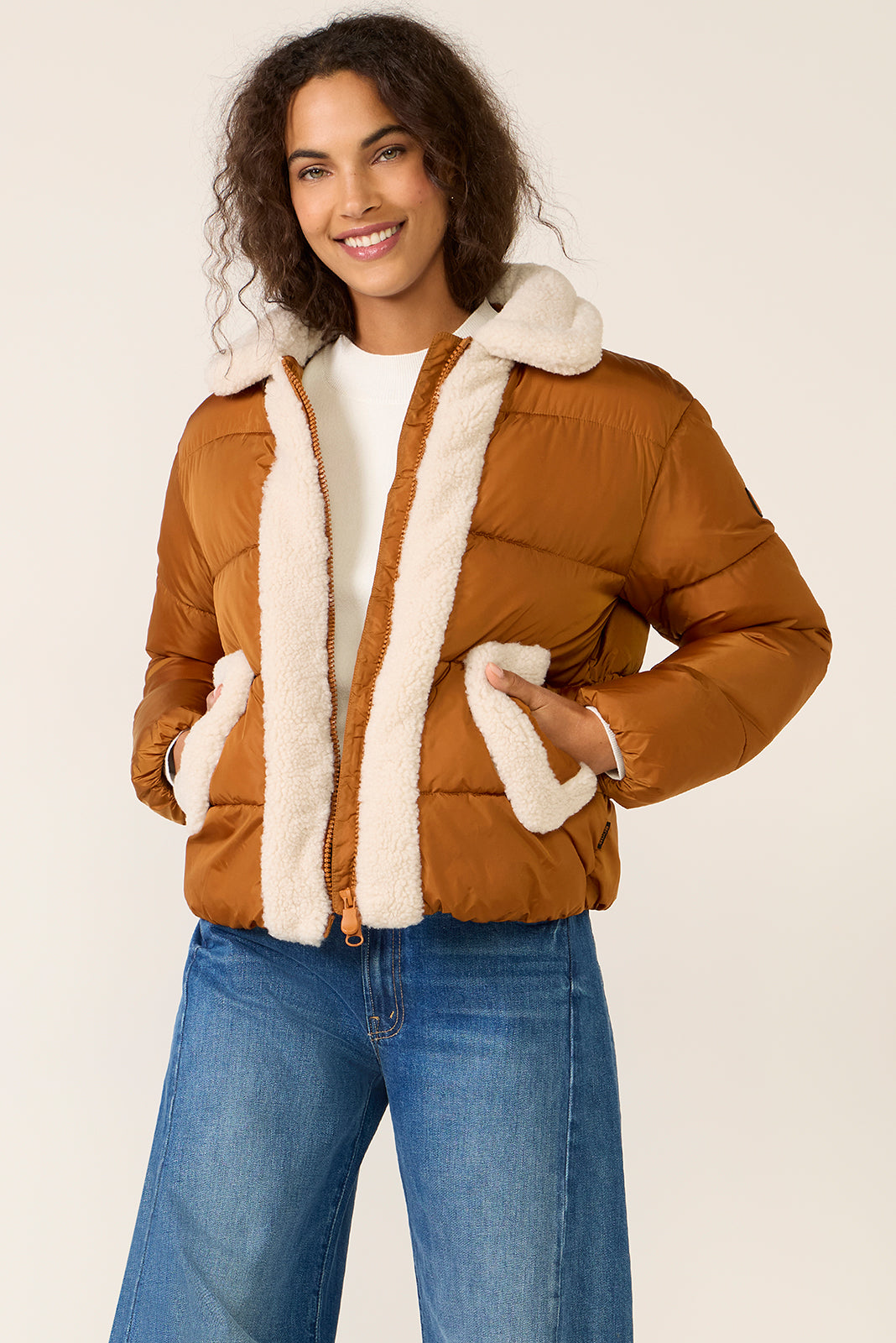 Honey Sherpa Puffer