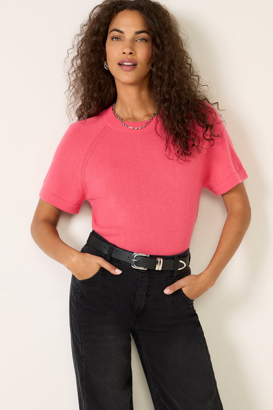 Katie Short Sleeve Raglan Cashmere Tee