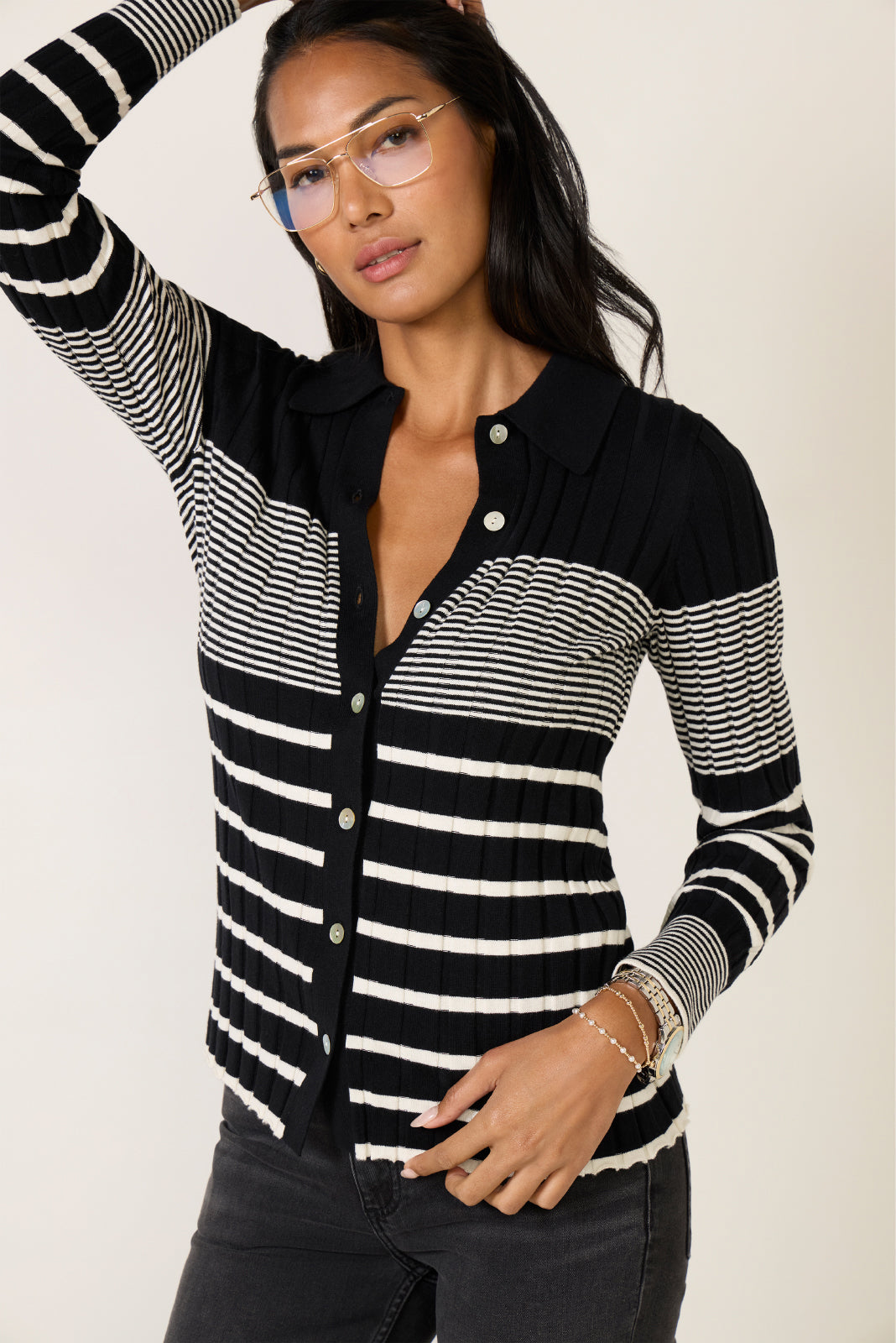 Aurelia Striped Cardigan