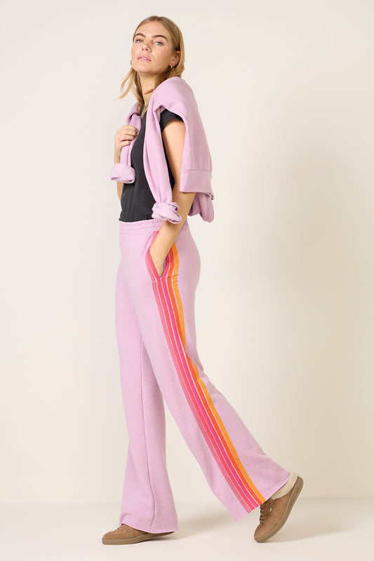 5 Stripe Wide Leg Sweatpant