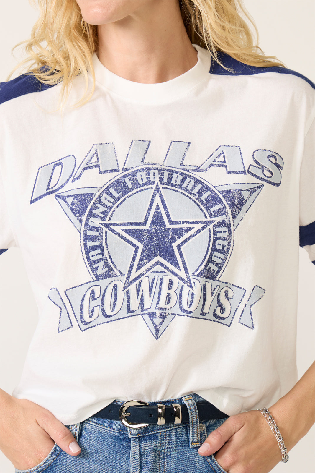 Cowboys Striped Crop Tee