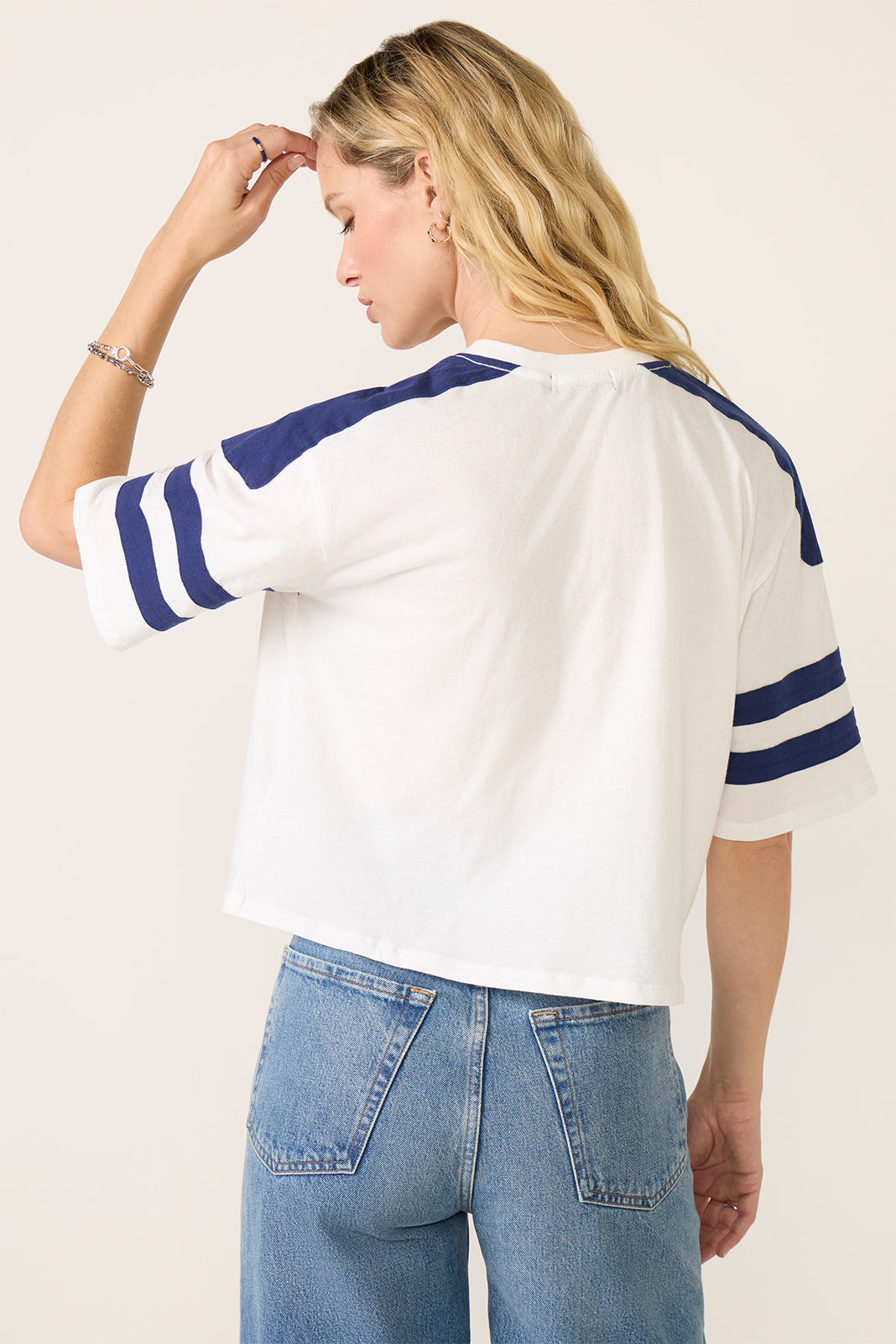 Cowboys Striped Crop Tee