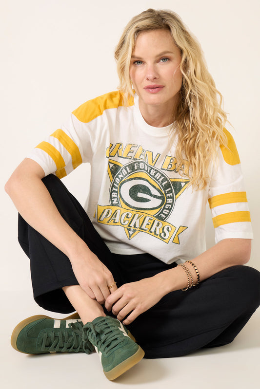 Packers Striped Crop Tee