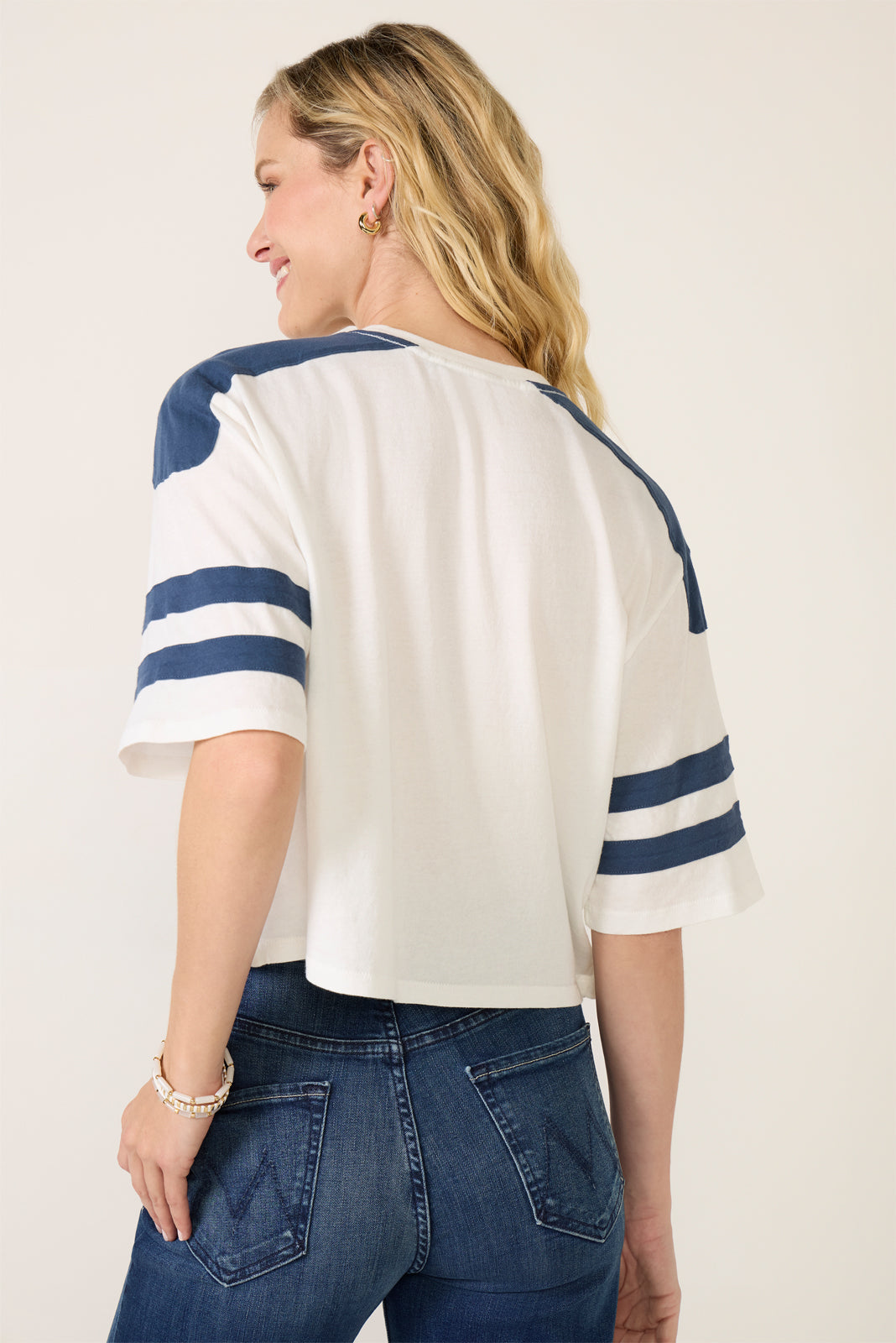 Bears Striped Crop Tee