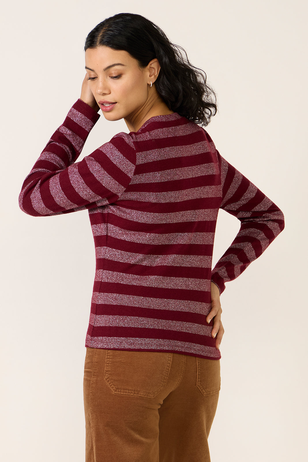 Brushed Rilo Lurex Stripe Top