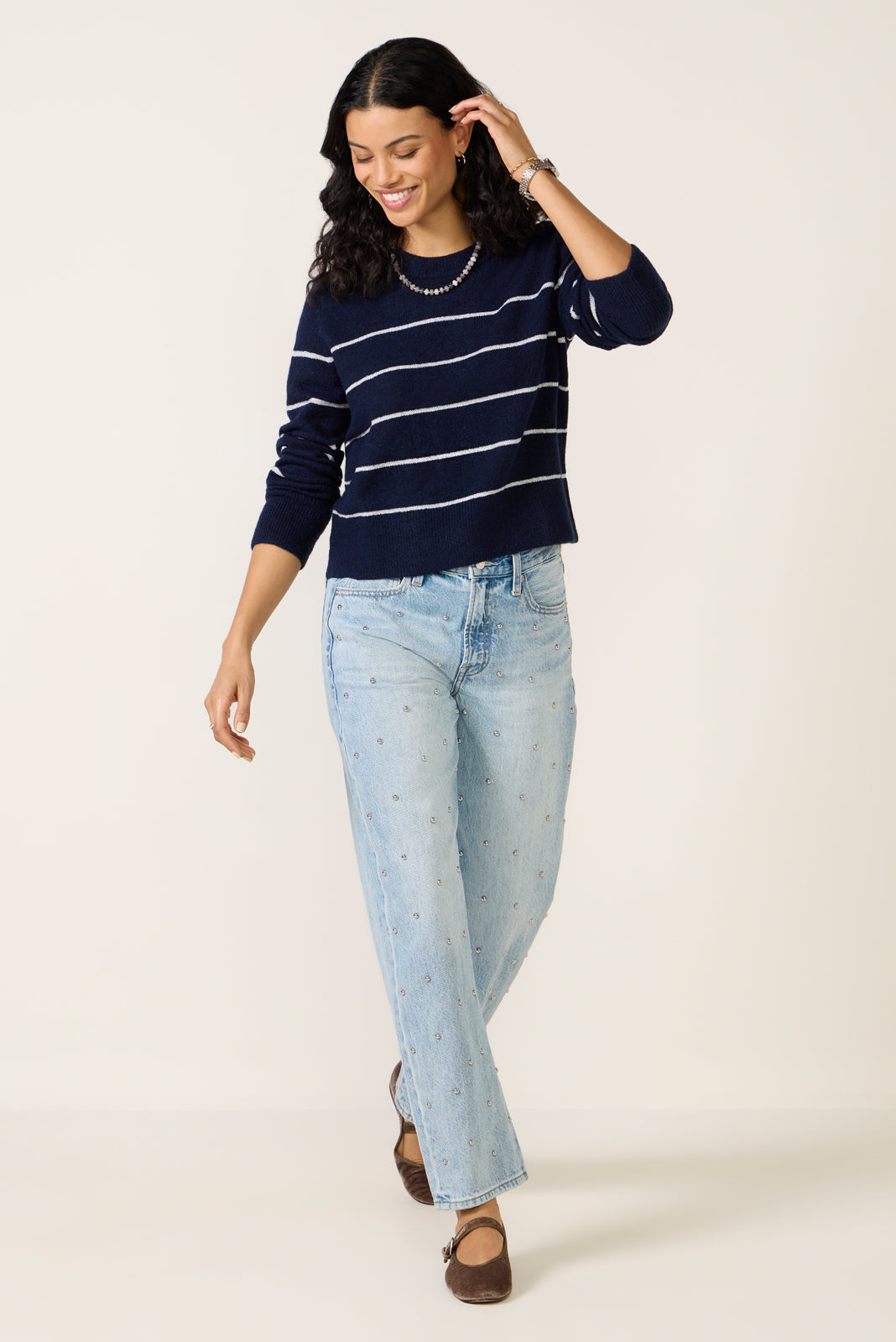 Kristi Sparkle Stripe Pullover