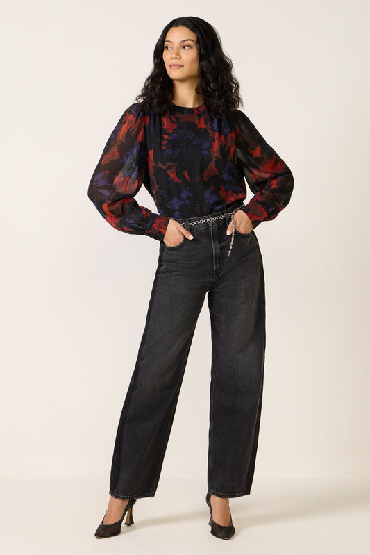 Presley Mock Neck Blouse