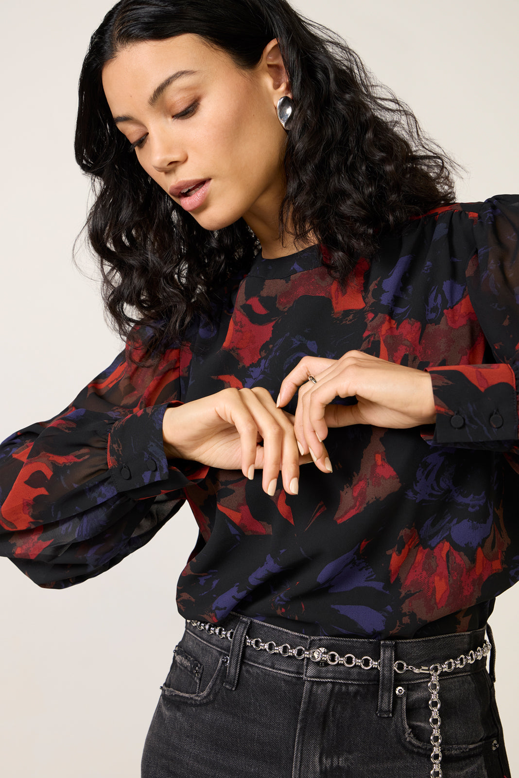 Presley Mock Neck Blouse