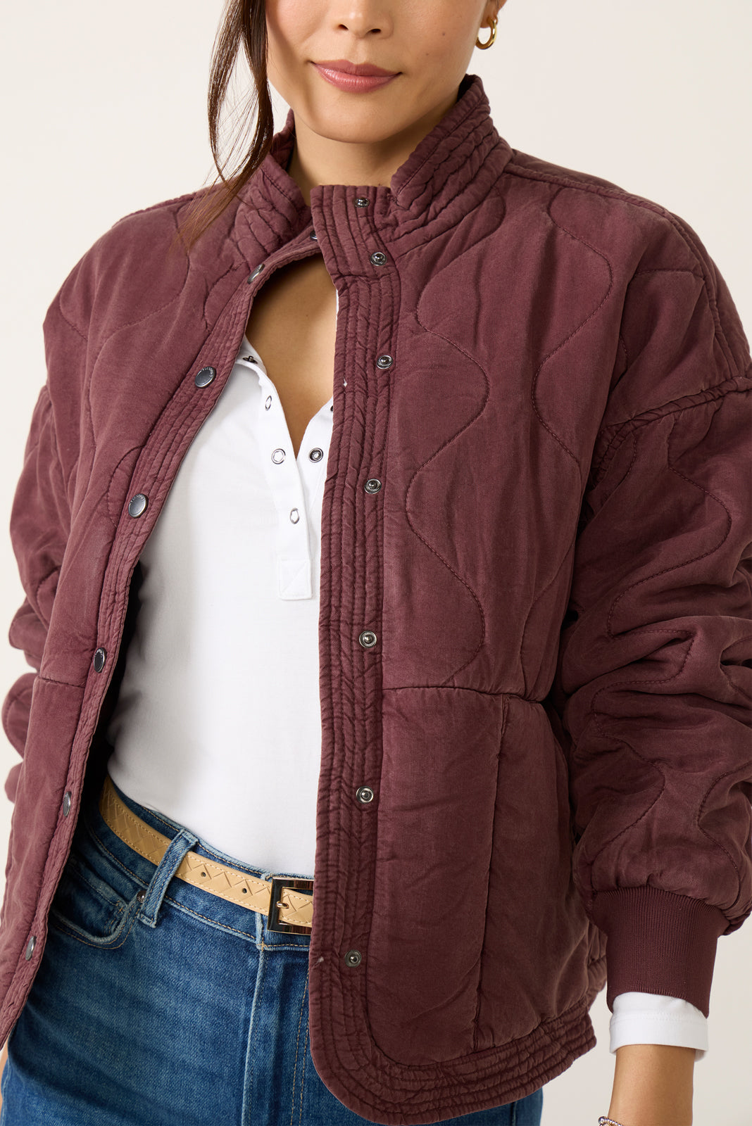 Cranberry Juice Quilted Jacket