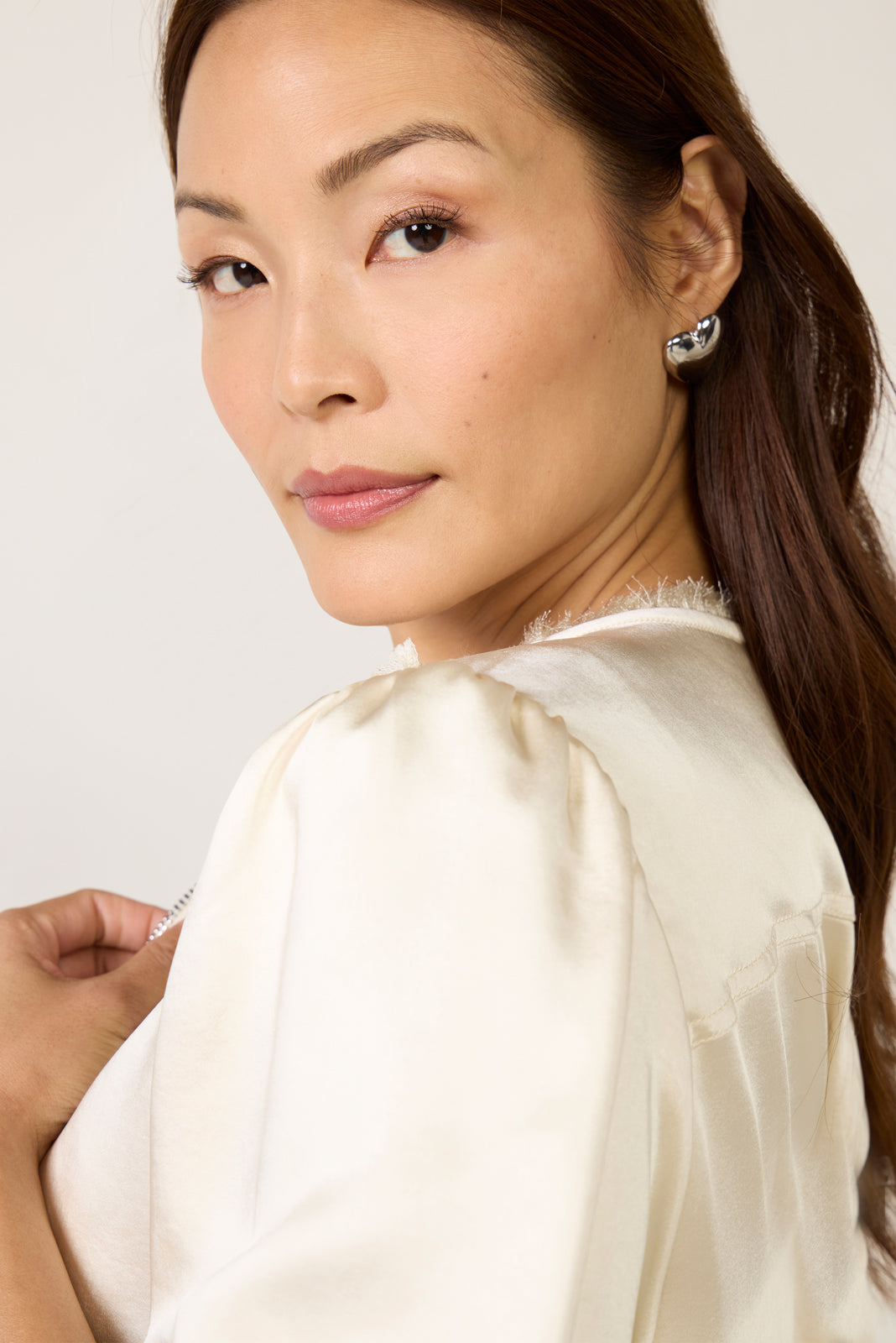 Tilly Satin Zip Up Top